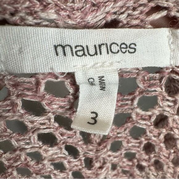 Maurice’s pink and purple color block loose knit open stitch sweater size 3X - Picture 5 of 6